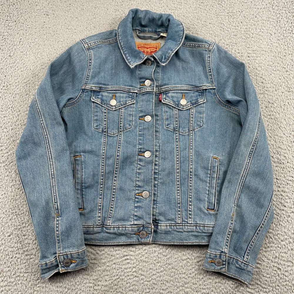 Levi's Denim Jacket Women Size M Blue Trucker Jacket Classic Stretch 29945-0012